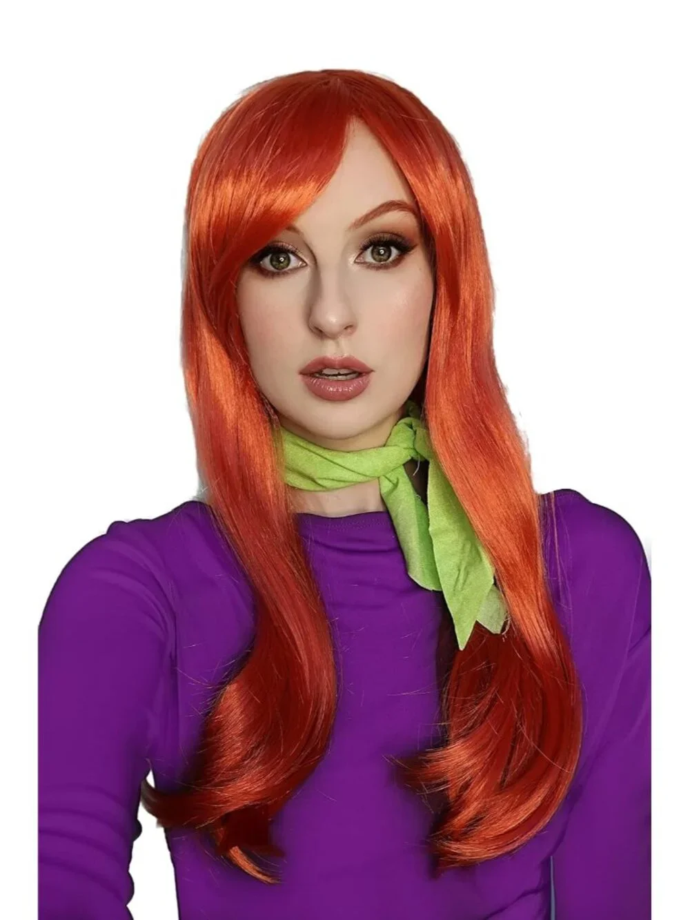 Women's Orange 10 Inch Heat Resistant Realistic Disco Long Curly Hair Wigs